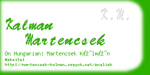 kalman martencsek business card